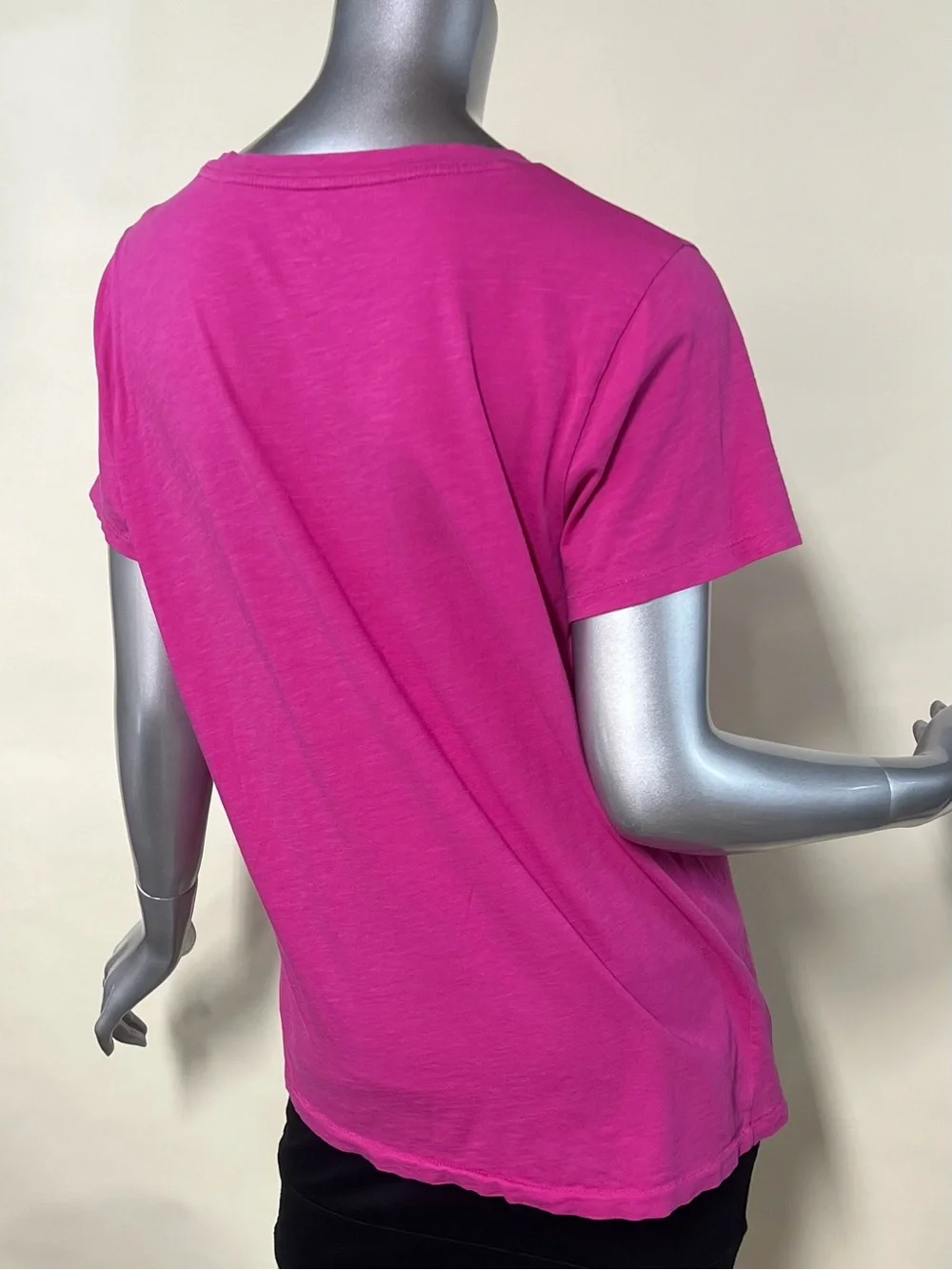 J. Crew Slub 100% Cotton Tee Magenta Pink Crew Neck T Shirt Size XL